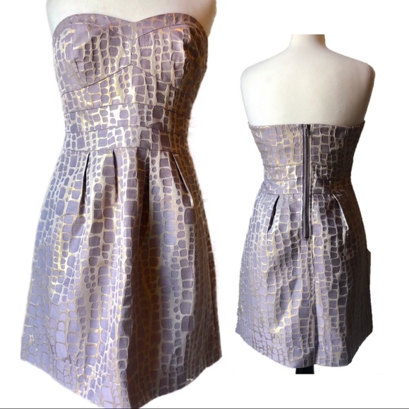 American Eagle Outfitters Dresses & Skirts - American Eagle Purple and Gold Strapless Dress